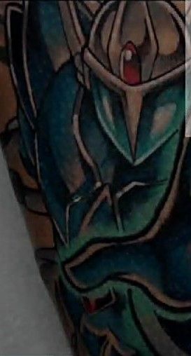 Armored hero color tattoo
